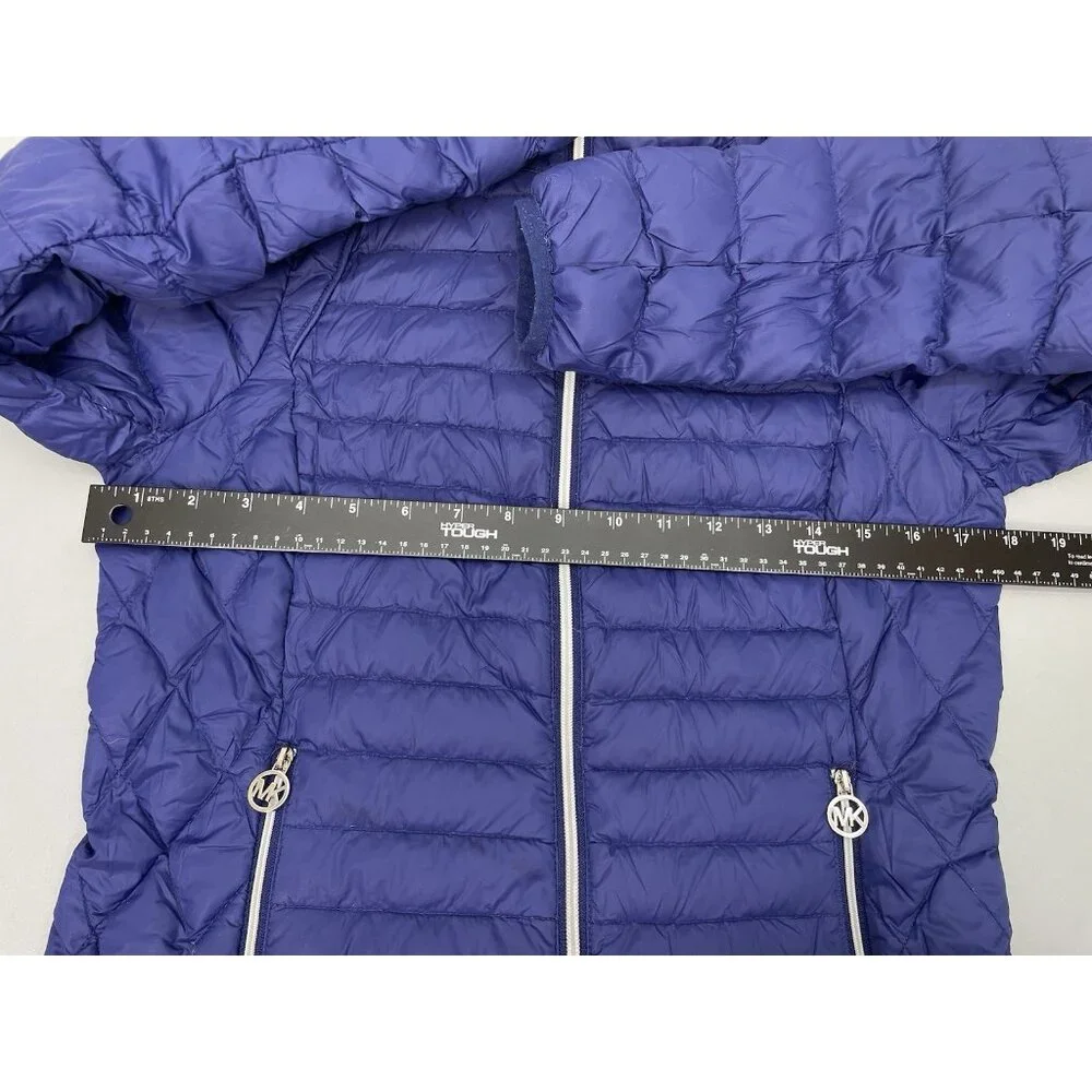 Michael Kors Down Puffer Jacket‎ Packable Lightweight Blue Womens S
